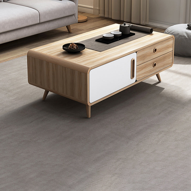 Natural 1 Single Coffee Table Modern 1 - Door Cocktail Table with Storage