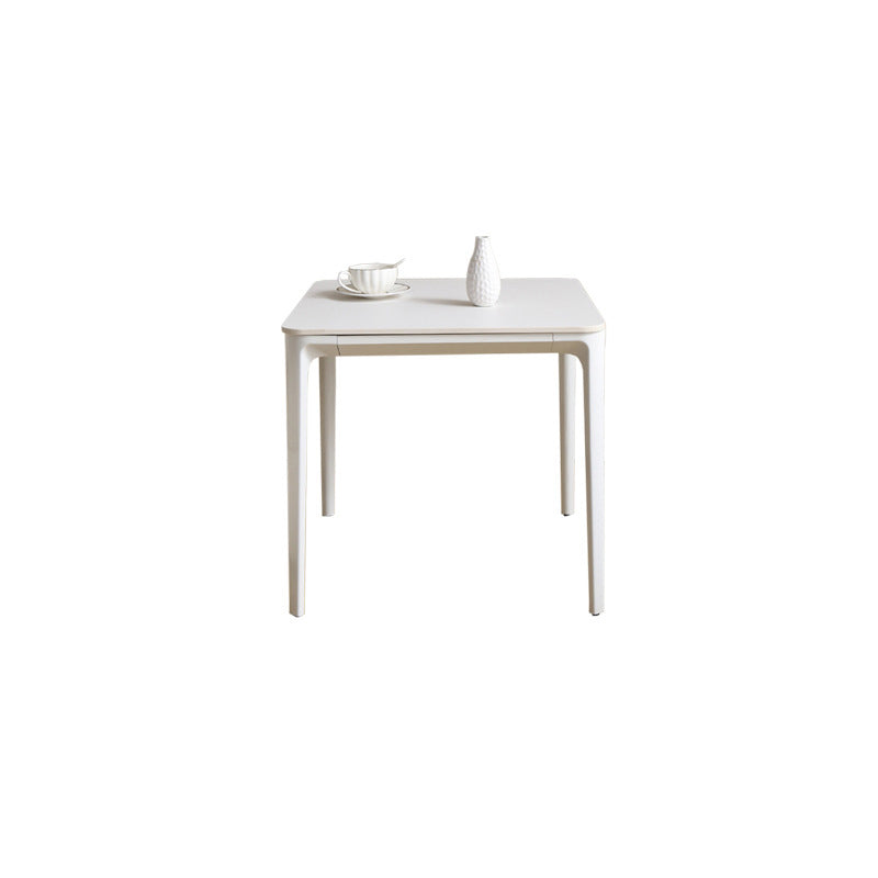 Modernism Sate Top Coffee Table Rectangular 4 Legs Cocktail Table in White