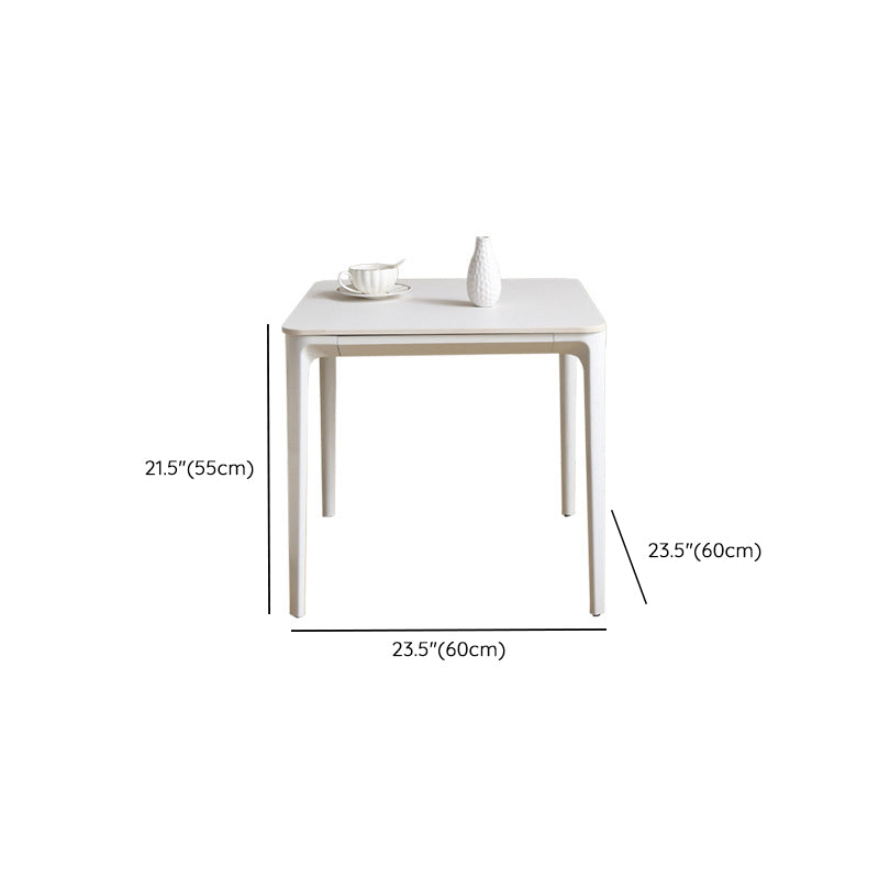 Modernism Sate Top Coffee Table Rectangular 4 Legs Cocktail Table in White