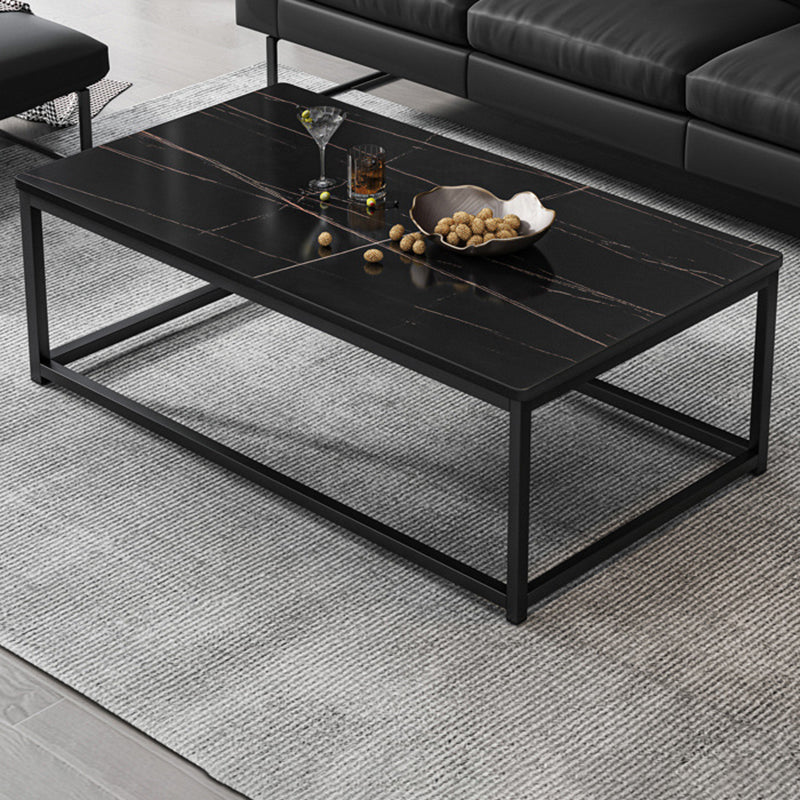 Modern Style Rectangular Simple Coffee Table with Shelf - 16.5" H