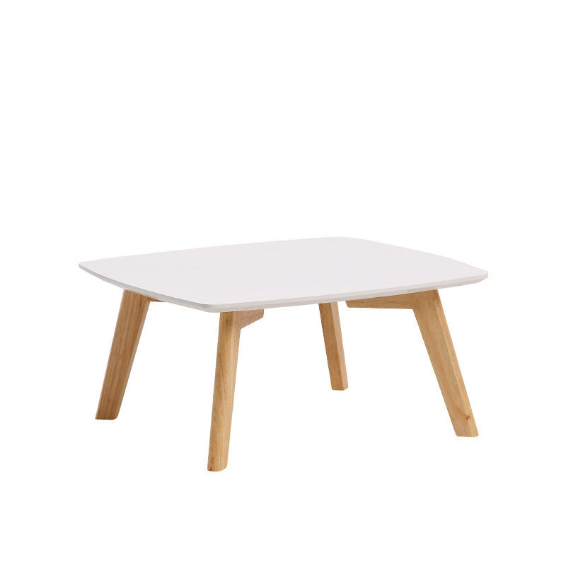 Solid Wood 4 Legs Coffee Table Modern 11.8" H Cocktail Table