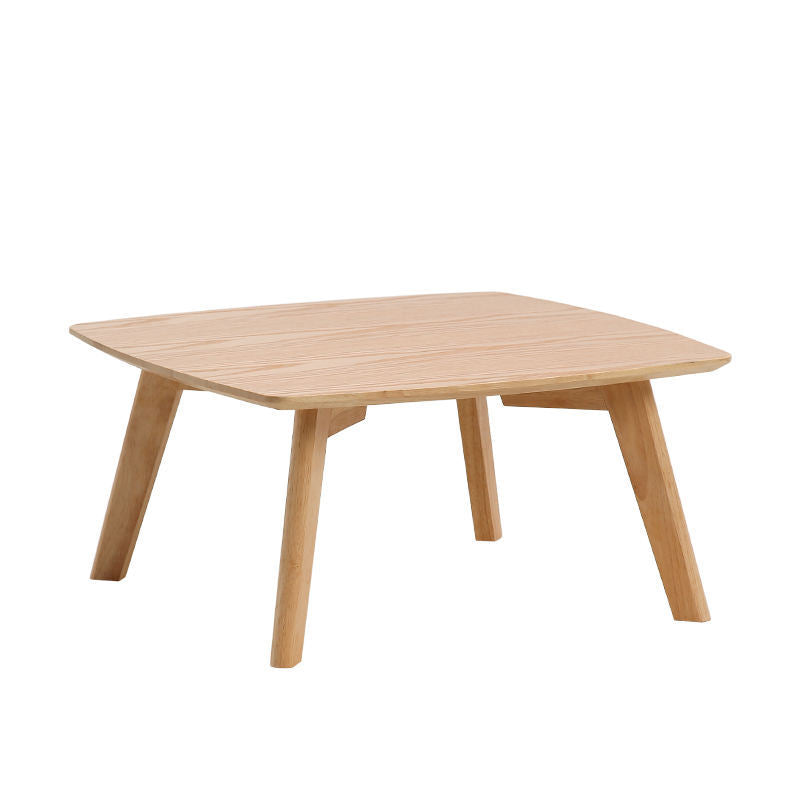 Solid Wood 4 Legs Coffee Table Modern 11.8" H Cocktail Table