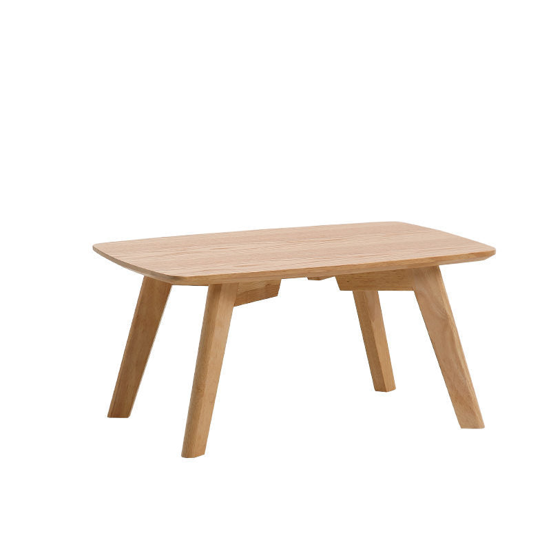 Solid Wood 4 Legs Coffee Table Modern 11.8" H Cocktail Table