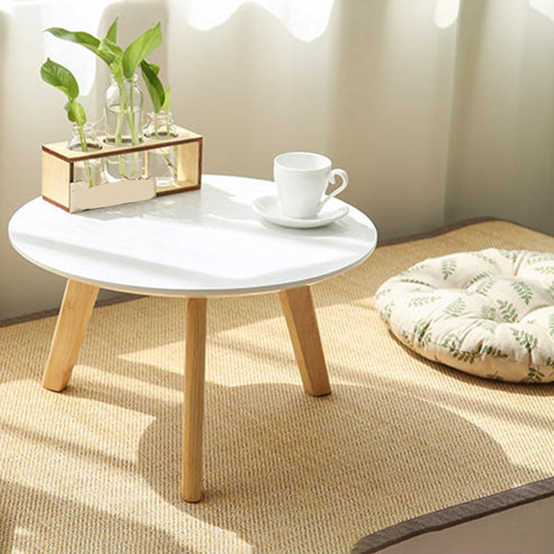 Solid Wood 4 Legs Coffee Table Modern 11.8" H Cocktail Table