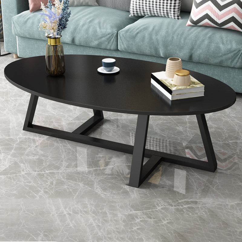 Glam Single Oval Coffee Table Cross Legs Coffee Cocktail Table