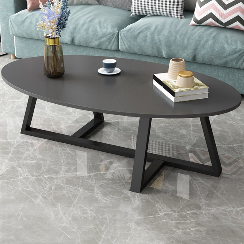 Glam Single Oval Coffee Table Cross Legs Coffee Cocktail Table
