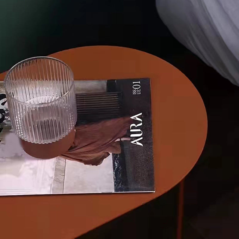 Modern Geometric End Slide Table 19.70" Tall Metal End Table