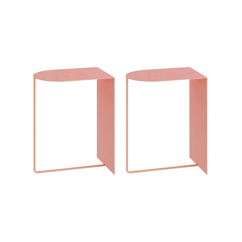 Modern Geometric End Slide Table 19.70" Tall Metal End Table