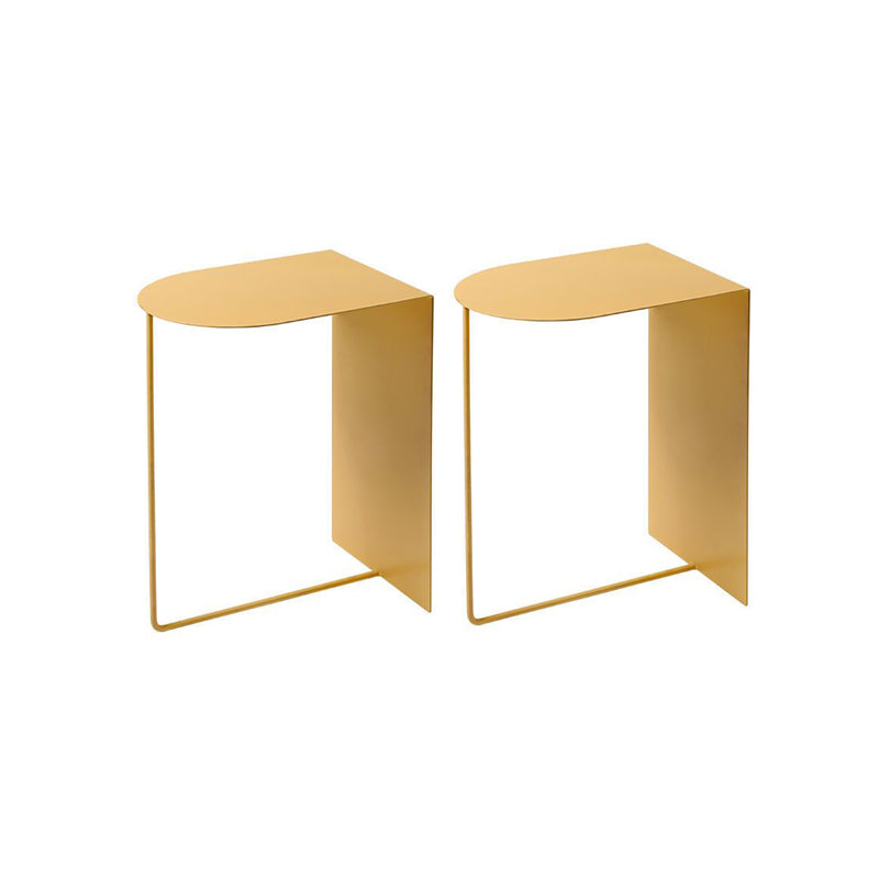 Modern Geometric End Slide Table 19.70" Tall Metal End Table