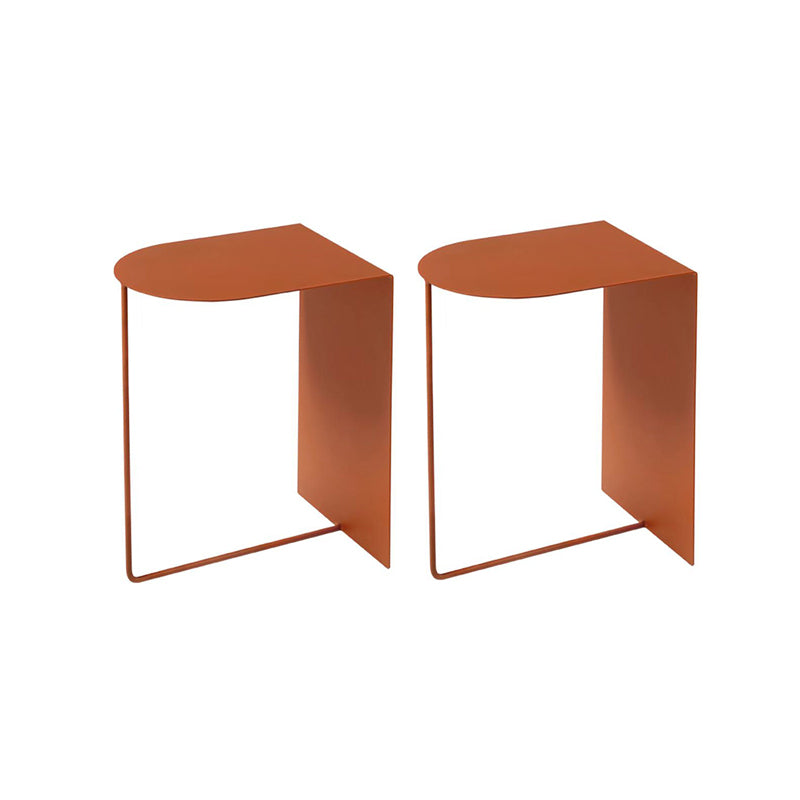 Modern Geometric End Slide Table 19.70" Tall Metal End Table