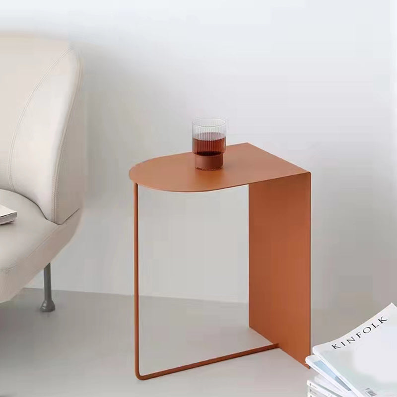 Modern Geometric End Slide Table 19.70" Tall Metal End Table