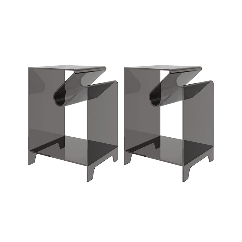 Modern Acrylic 22.04" Tall End Table Rectangular Sled Side Table