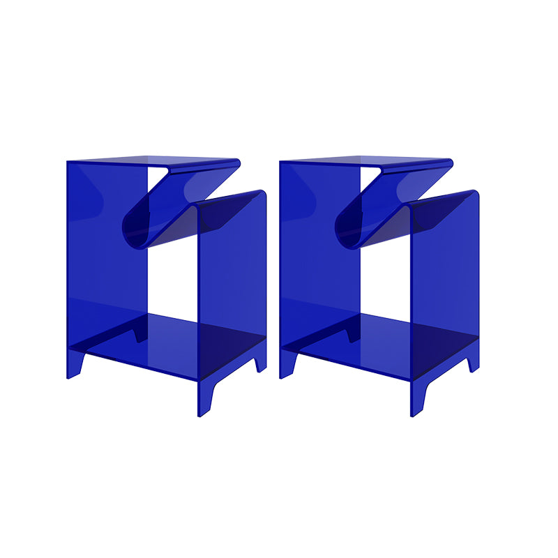Modern Acrylic 22.04" Tall End Table Rectangular Sled Side Table