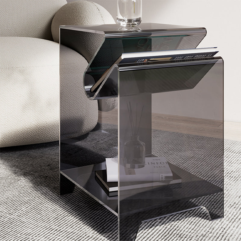 Modern Acrylic 22.04" Tall End Table Rectangular Sled Side Table
