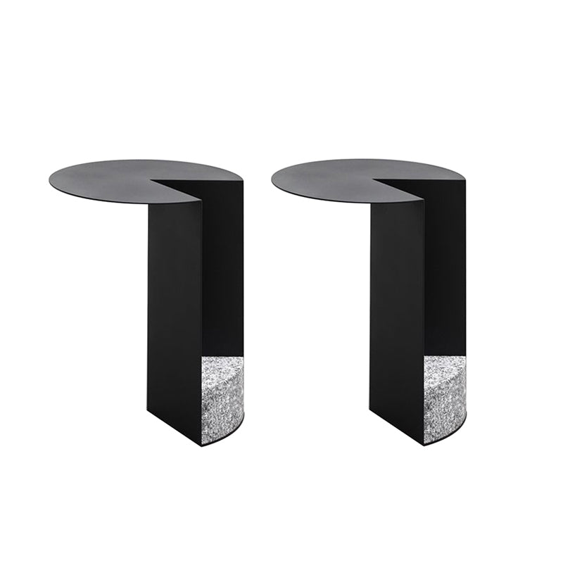 Mid-century Modern Round Side Table with Storage Pedestal End Table