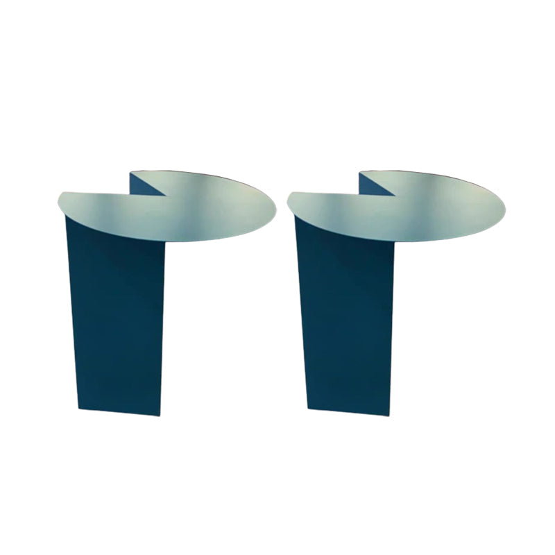 Mid-century Modern Round Side Table with Storage Pedestal End Table