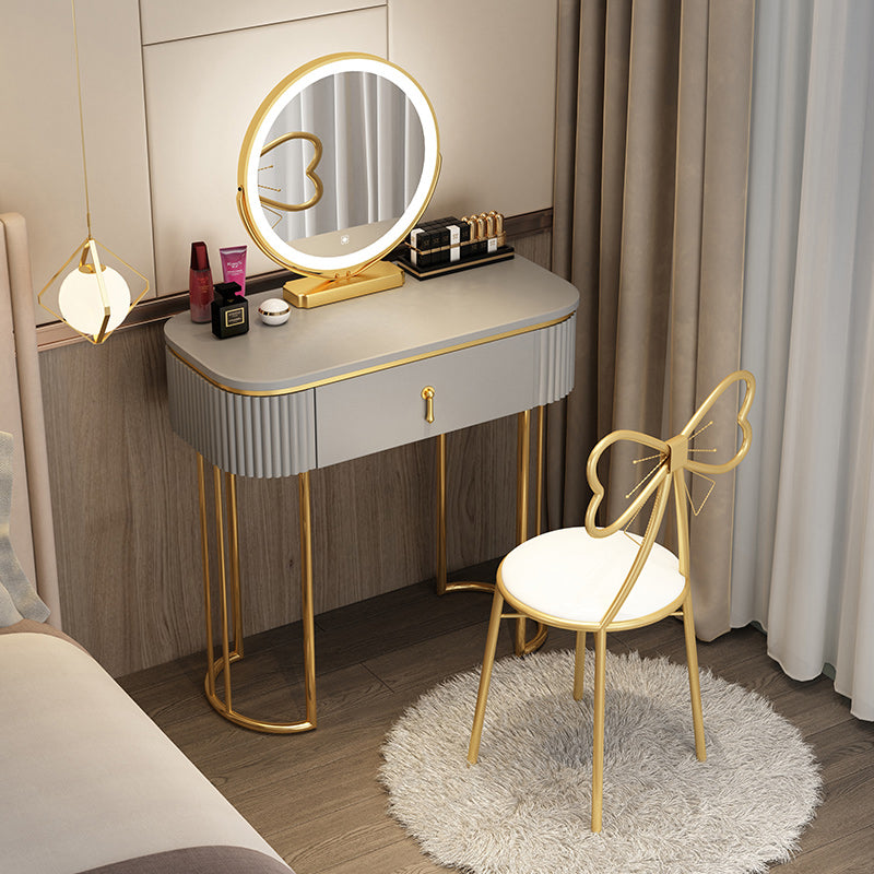 Glam 29.52" Height Makeup Vanity Set with Drawer and Mirror Vanity