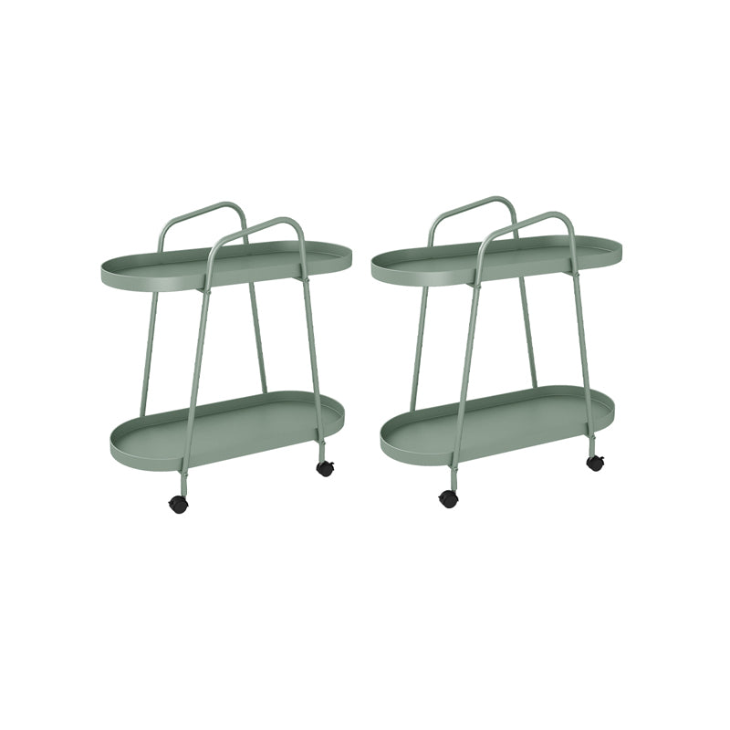 Tray Top Double Tier End Table Oval End Slide Table with Storage