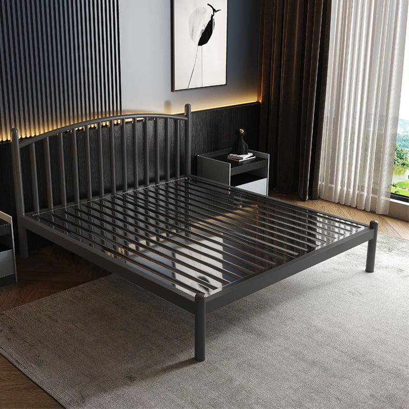 Luxurious Metal Platform Bed Frame Tall Slat Bed with Headboard