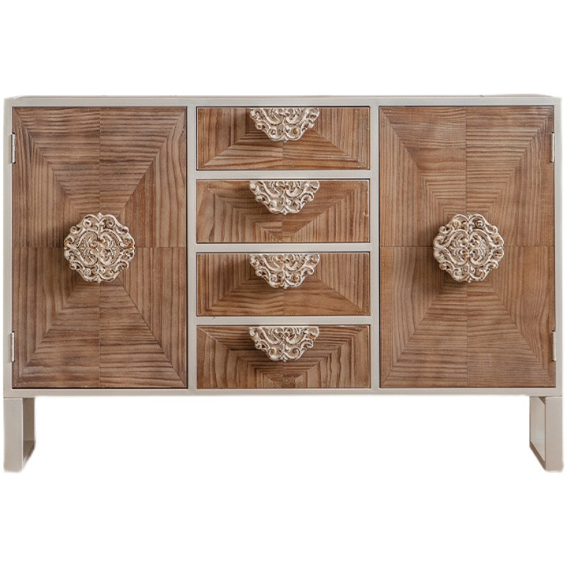Industrial Standard Natural Accent Chest Distressed Wood Accent Cabinet