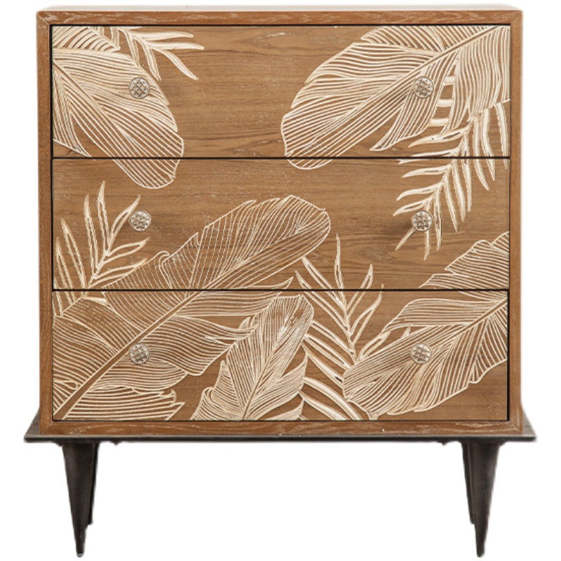 Distressed Wood Accent Chest Industrial Standard Knobs Accent Cabinet