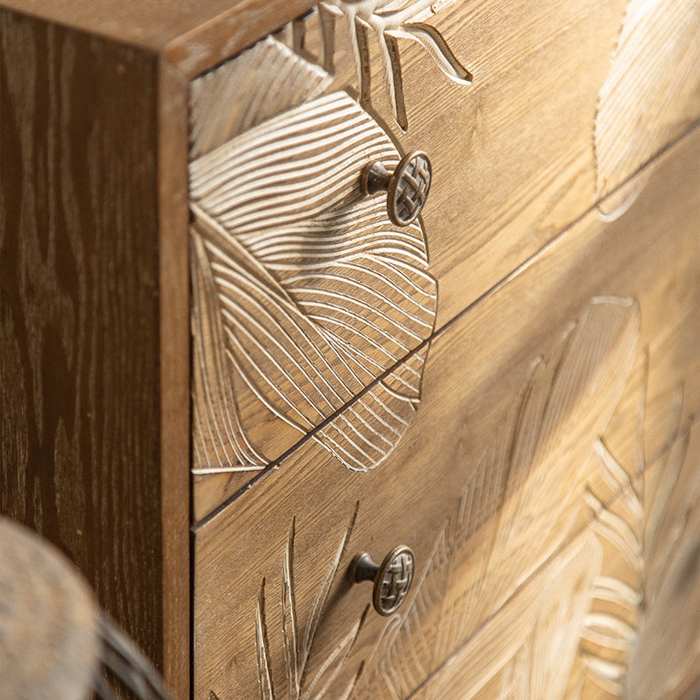 Distressed Wood Accent Chest Industrial Standard Knobs Accent Cabinet