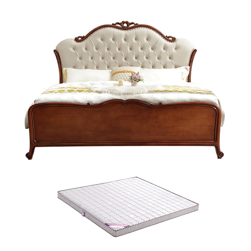 Faux Leather Upholstered Platform Bed Full Nail Button Tufted Bed