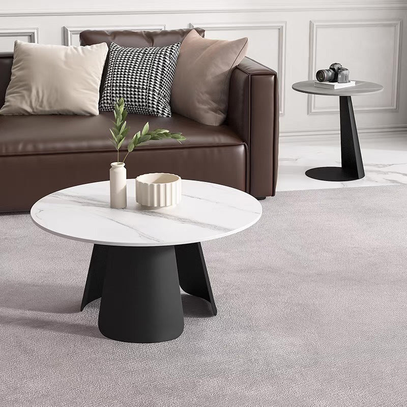 No Distressing End Table Modern Marble Living Room Side Table