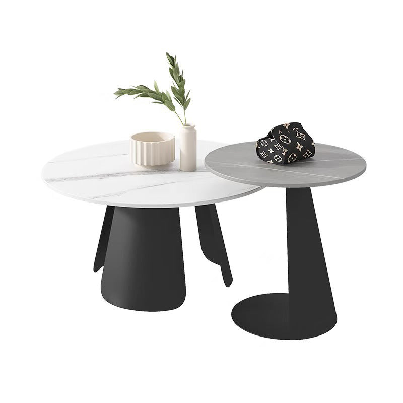 No Distressing End Table Modern Marble Living Room Side Table