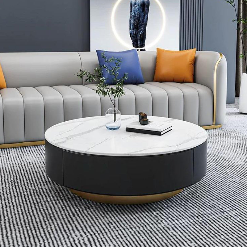 Modern Marble Side Table No Distressing End Table for Living Room