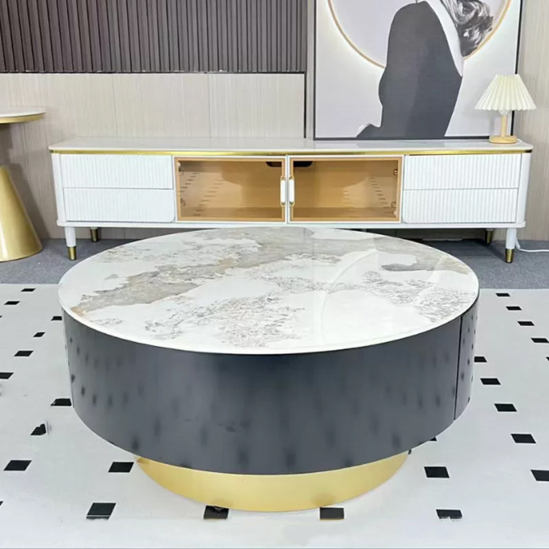 Modern Marble Side Table No Distressing End Table for Living Room