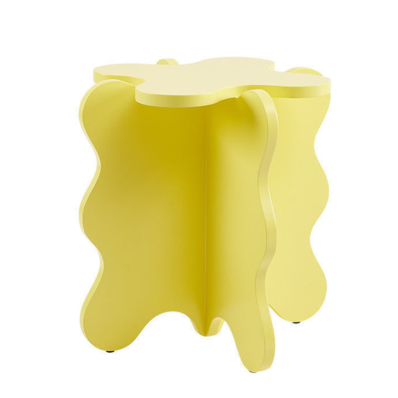 Modern Style Colored Irregular Side Table Faux Wood End Table Set