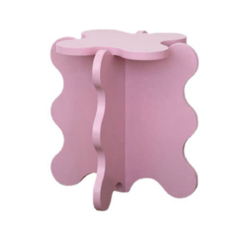 Modern Style Colored Irregular Side Table Faux Wood End Table Set