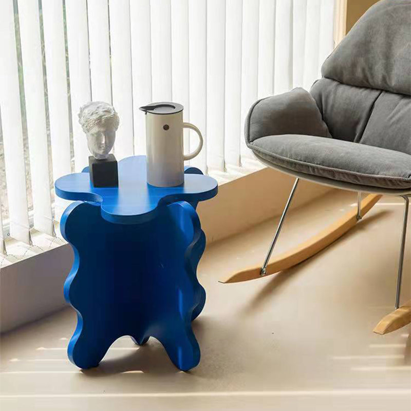 Modern Style Colored Irregular Side Table Faux Wood End Table Set
