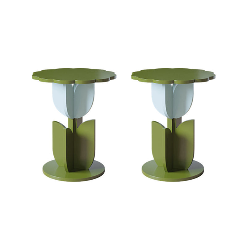Modern Style Colored Irregular Side Table Faux Wood End Table Set