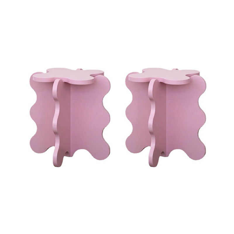 Modern Style Colored Irregular Side Table Faux Wood End Table Set