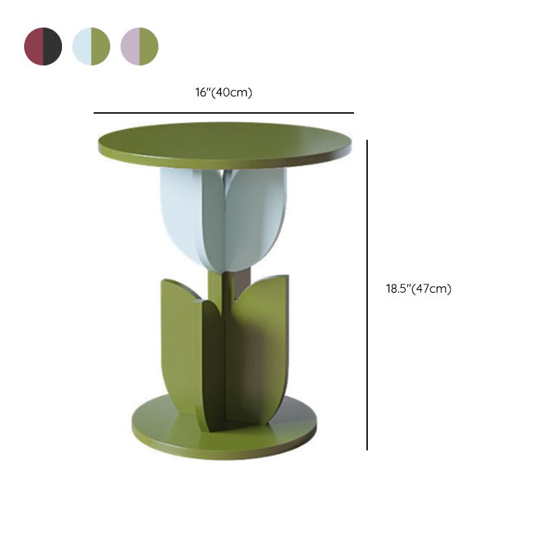 Modern Style Colored Irregular Side Table Faux Wood End Table Set