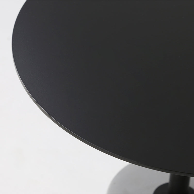 Modern Metal Round Top Side Table Concrete Pedestal End Table
