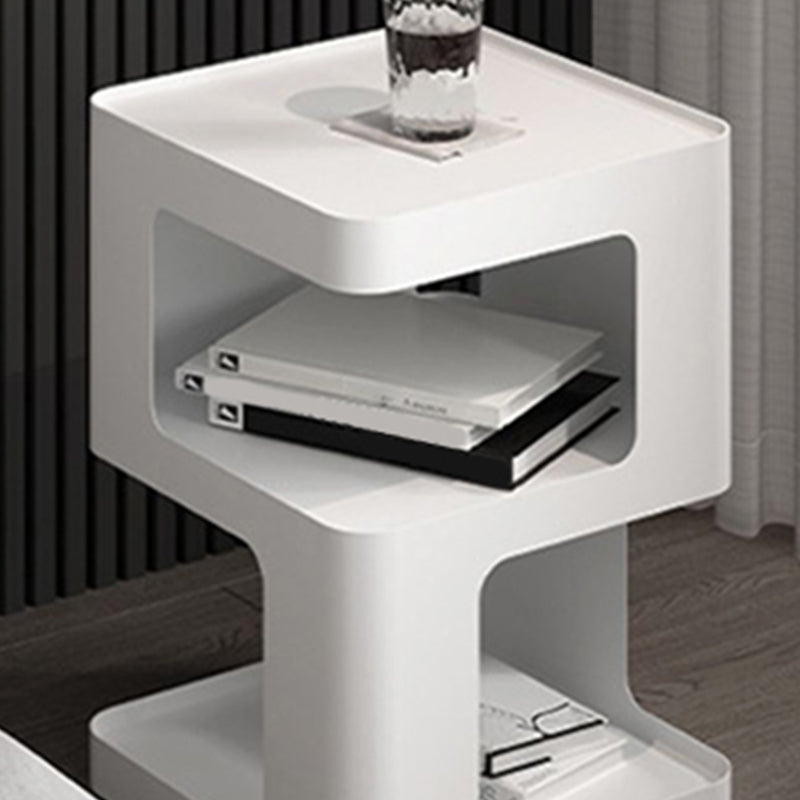 Metal Square End Table Modern 15.7" W Side Table with 2 - Shelf