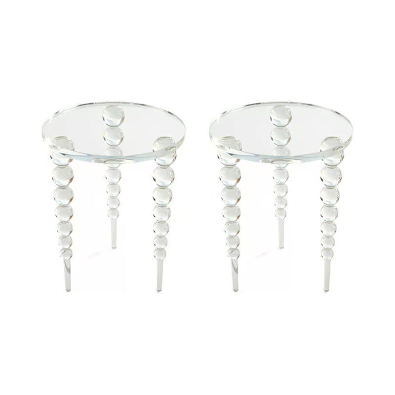 Glam 19.68" Tall 3 Legs End Table Round Acrylic Top Side Table
