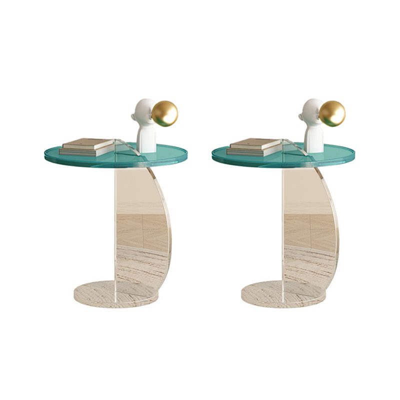 Modern Round Side End Table Plastic Pedestal Sofa Side Accent Table