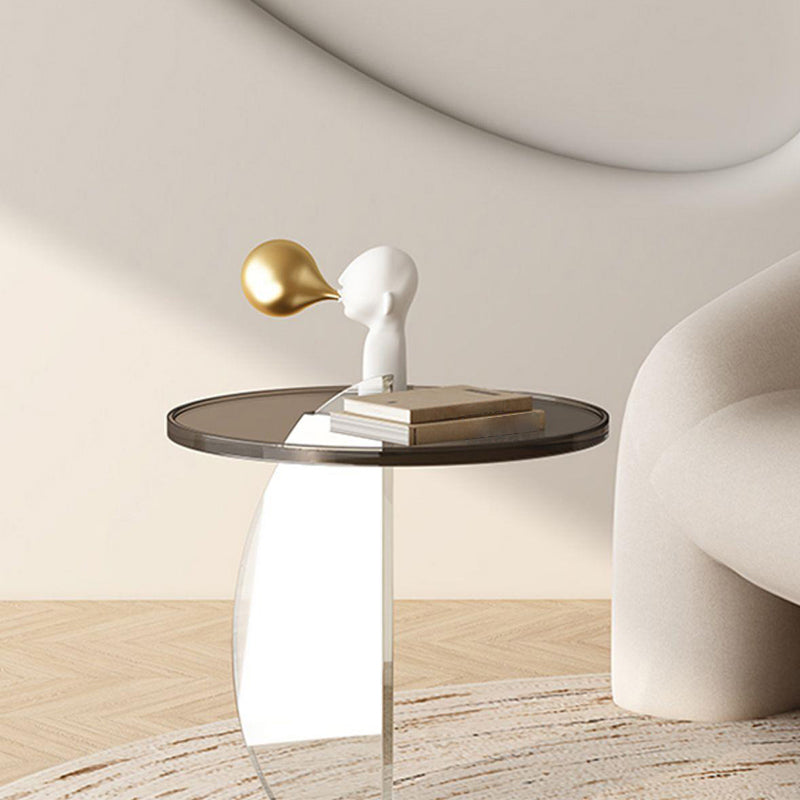 Modern Round Side End Table Plastic Pedestal Sofa Side Accent Table