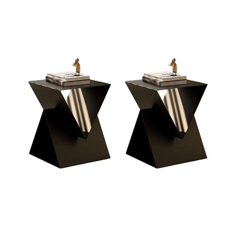 Modern 19.68" Tall End Table Metal Square Abstract Side Table