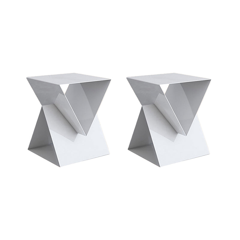 Modern 19.68" Tall End Table Metal Square Abstract Side Table