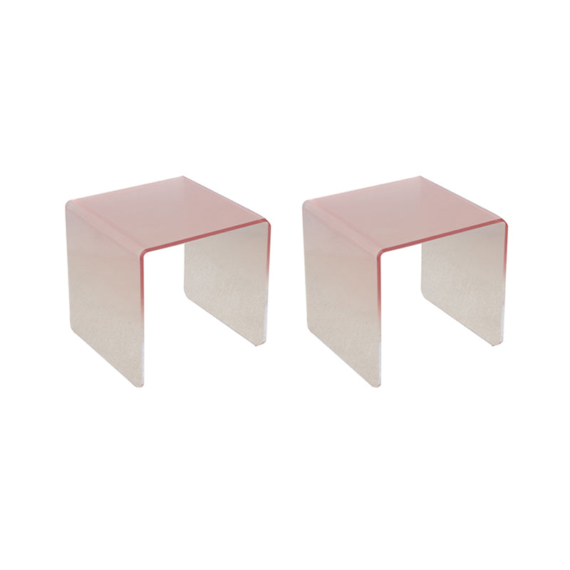 Plastic Square Side End Table Modern Sled Sofa Side Accent Table