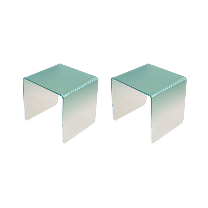 Plastic Square Side End Table Modern Sled Sofa Side Accent Table