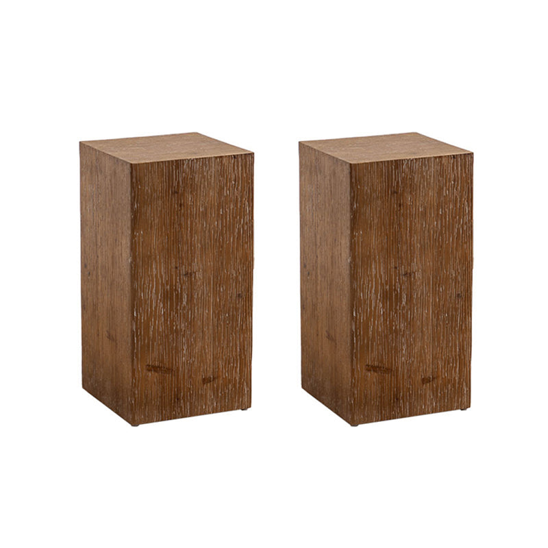 Country Square / Hexagon Side Table Natural Solid Wood End Table