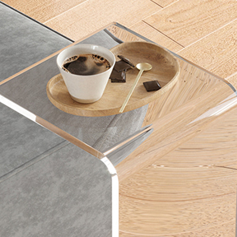 11.81" Wide Plastic Side End Table Abstract Sofa Side Accent Table
