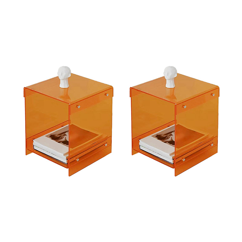 Plastic Side End Table 15.94" Wide Sled Sofa Side Accent Table