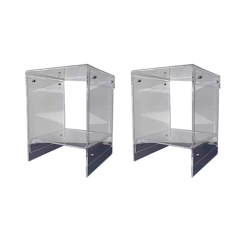 Plastic Side End Table 15.94" Wide Sled Sofa Side Accent Table